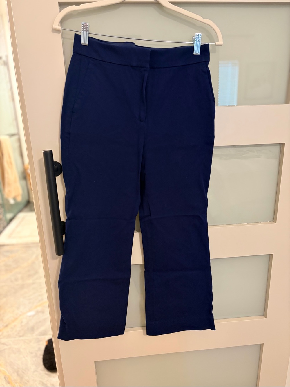 J. Crew Navy Wide-Leg Cropped Pants